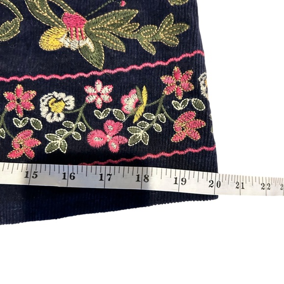 Harper Heritage Embroidered Mini Skirt Womens Size S Cotton Navy - Picture 6 of 10